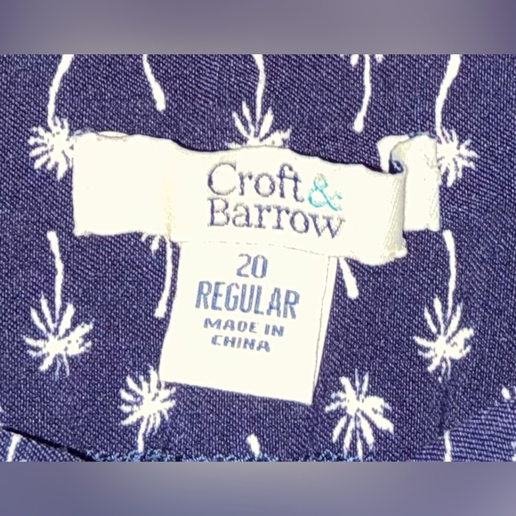 Croft & Barrow Navy Blue Palm Tree Patterned Women's Shorts - Picture 7 of 8